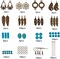 1 Box DIY 8 Pairs Bohemian Feather Dream Catcher Earring Making Kit Antique Bronze Feather Charm Connector, Turquoise Gemstone Beads, Earring Hooks Jewelry Supplies Beginners, Instruction